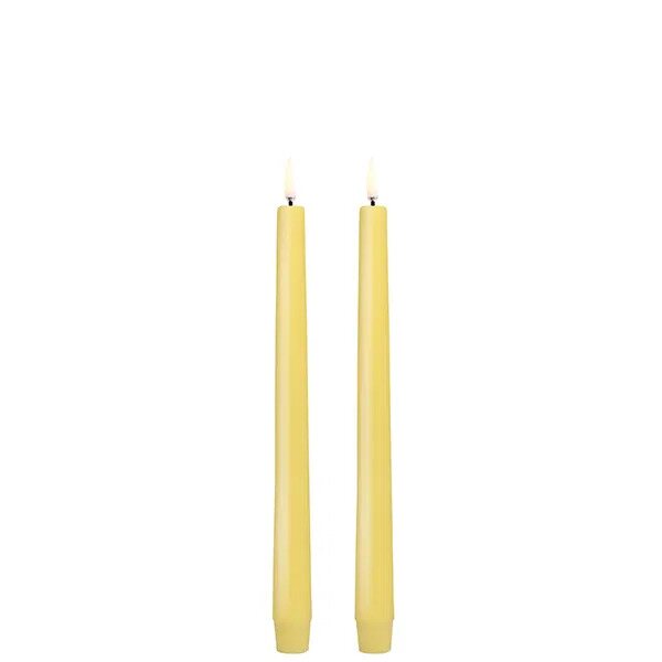 Uyuni LED taper candle 25 cm 2 pcs/pkt, wheat yellow