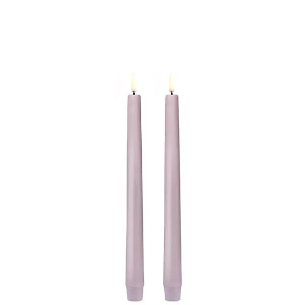 Uyuni LED taper candle 25 cm 2 pcs/pkt, light lavender