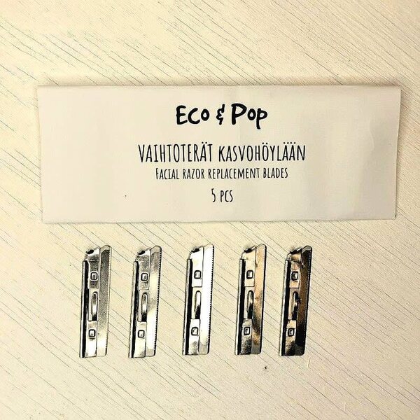 Eco & Pop Vaihtoterät kasvohöylään, 5 kpl/pkt