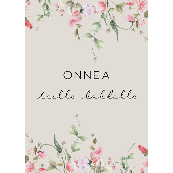 Onnea teille kahdelle kortti, kukat