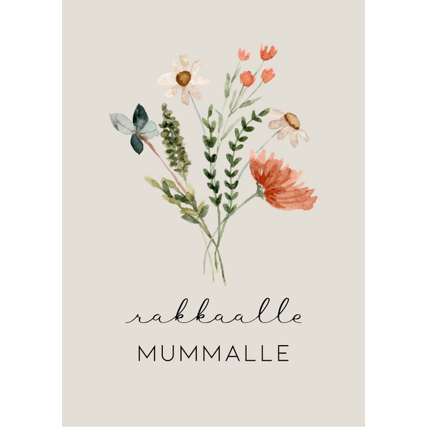 Rakkaalle mummalle kortti