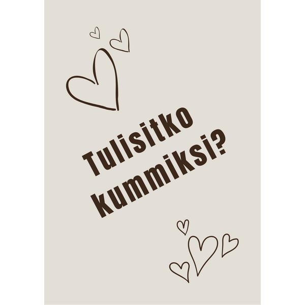 Tulisitko kummiksi kortti - VALITSE VÄRI