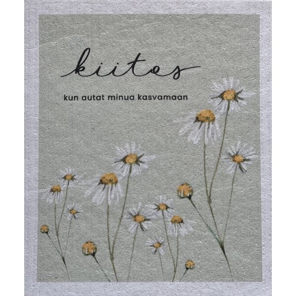 Kiitos, kun autat minua kasvamaan tiskirätti, päivänkakkara