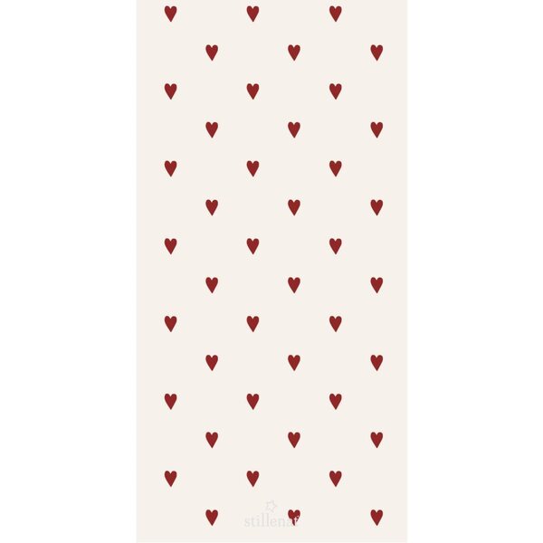Ib Laursen Red hearts napkins 40 x 40 cm, 16 pcs/pkt