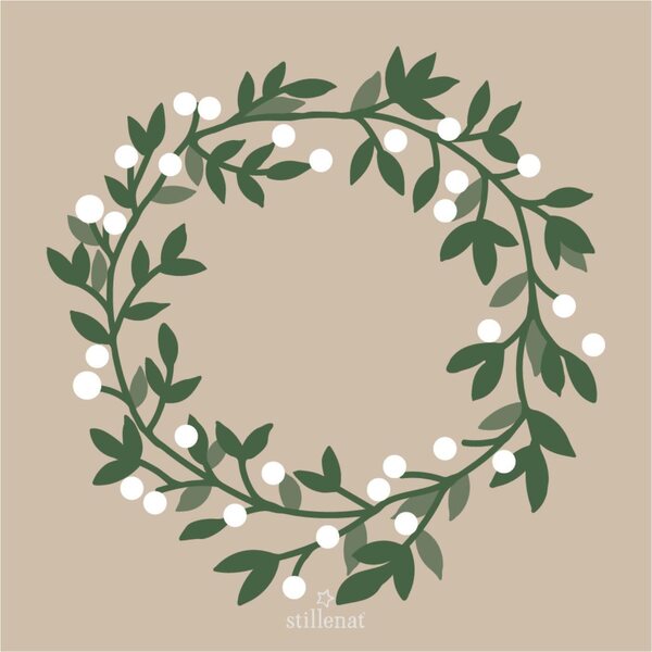 Ib Laursen Snowberry wreath napkin 20 pcs 33 x 33 cm