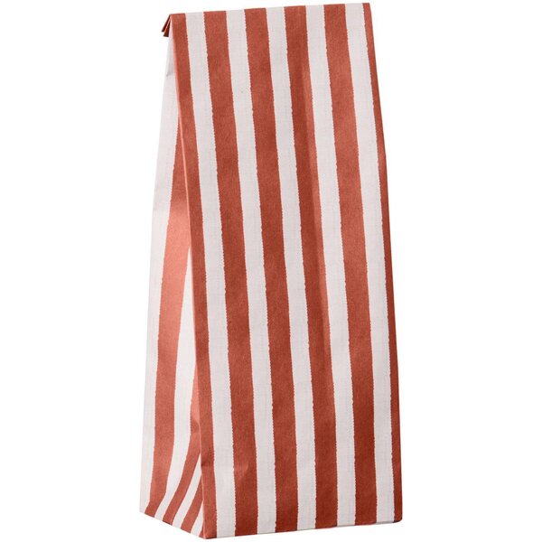 Ib Laursen Lahjapussi Red stripes textile look XS 9 x 22,5 x 6 cm