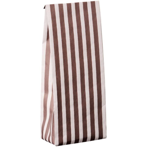 Ib Laursen Lahjapussi Brown stripes textile look S 12x30,5x7 cm