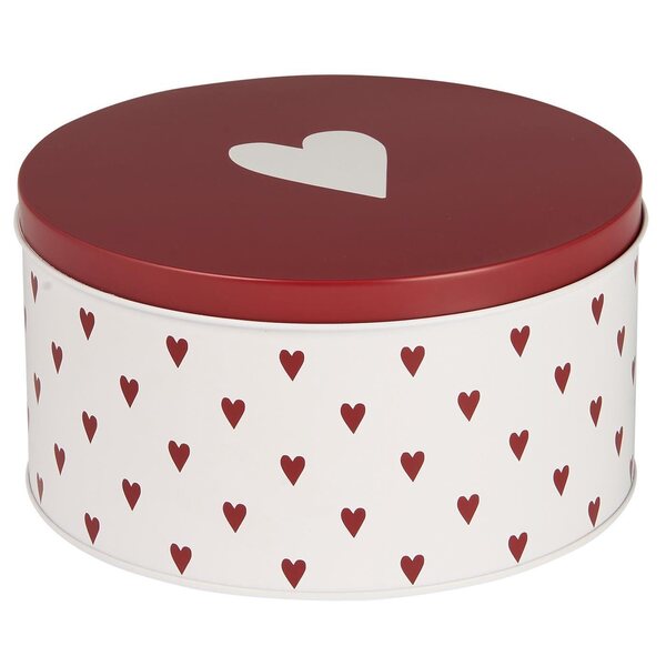 Ib Laursen Metal jar with lid Hearts 16,8 x 9 cm