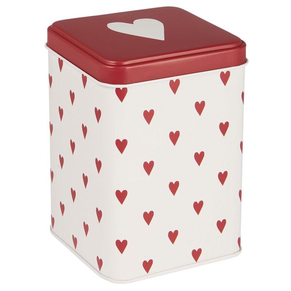 Ib Laursen Metal jar with lid Hearts 8,7 x 12,5 x 8,7 cm