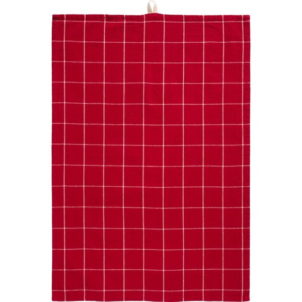 Ib Laursen Silja kitchen towel 50 x 70 cm, red/off-white