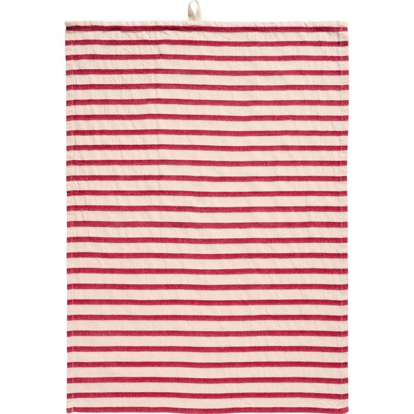 Ib Laursen Olga kitchen towel 50 x 70 cm, off-white/red