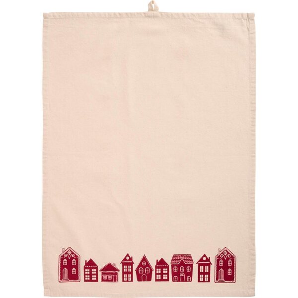 Ib Laursen Sally kitchen towel 50 x 70 cm, off-white/red