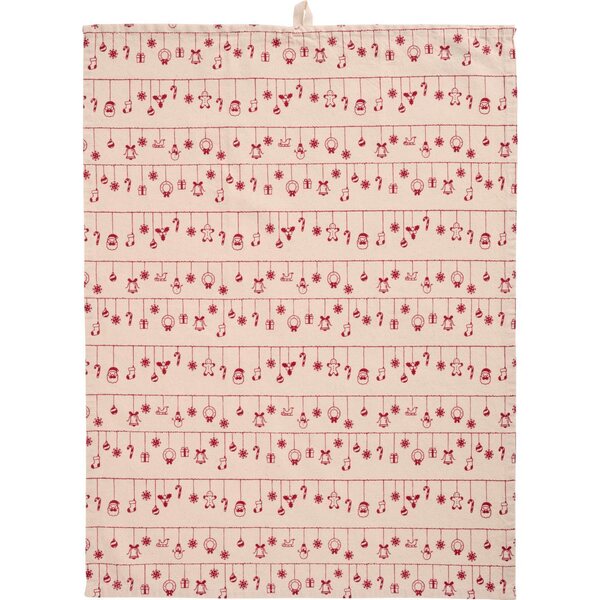 Ib Laursen Hollie kitchen towel 50 x 70 cm, off-white/red