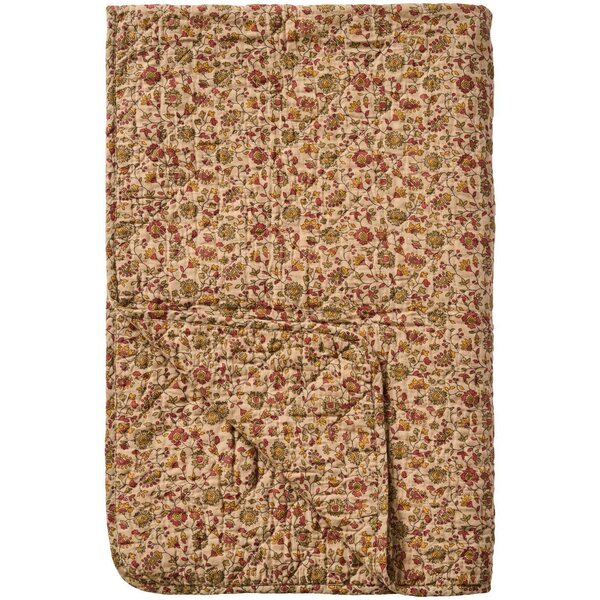 Ib Laursen Quilted blanket 130 x 180 cm, brown/red/orange/grey