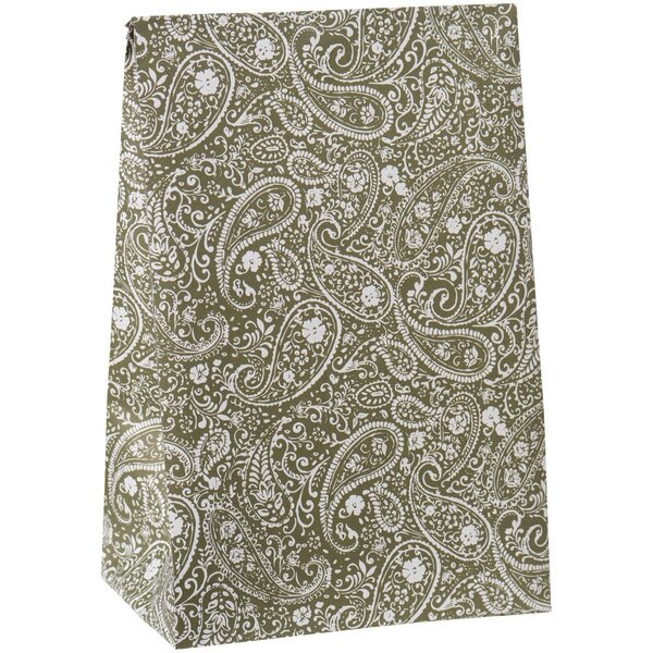 Ib Laursen Gift bag Paisley M 18x28,5x10 cm, green