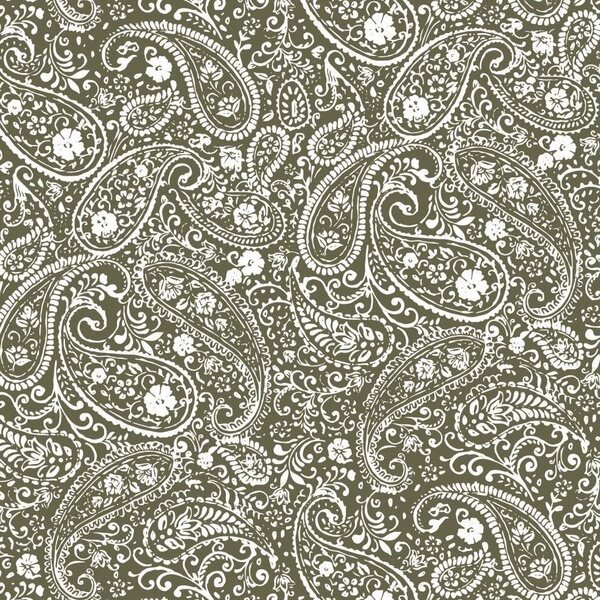 Ib Laursen Paisley gift wrapping paper 52,5 cm x 2 m, green