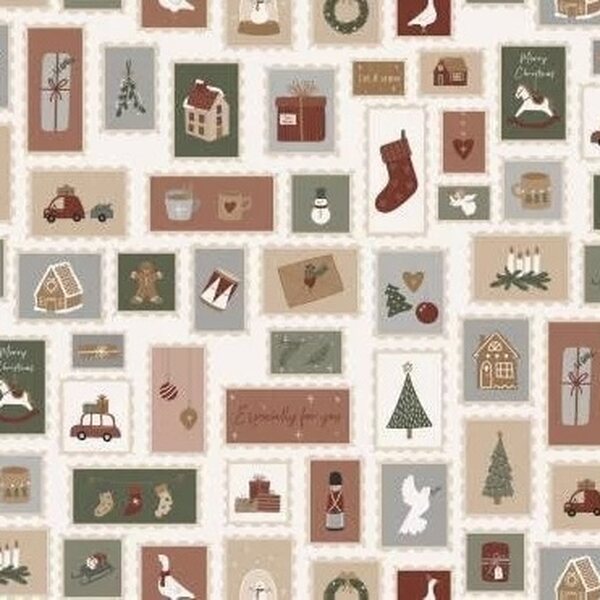 Ib Laursen Christmas stamps lahjapaperi 52,5 cm x 5 m