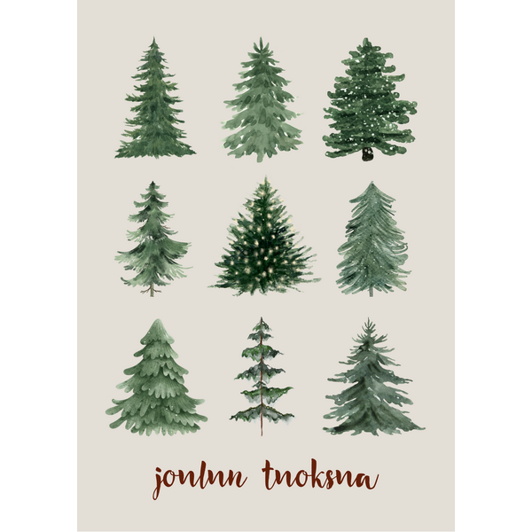 Joulun tuoksua joulukortti, kuuset