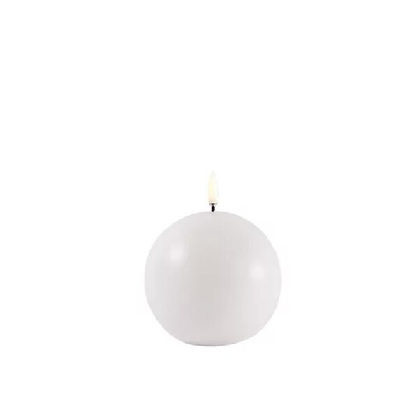 Uyuni Led-kynttilä pallo 10 x 10 cm, valkoinen