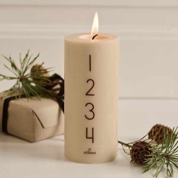 Ib Laursen Advent candle 15 cm, sand/brown