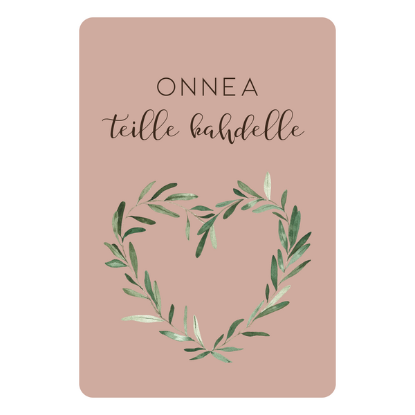 Onnea teille kahdelle kortti, sydän