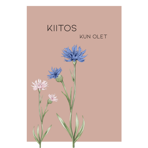 Kiitos kun olet kortti, kaksi kukkaa