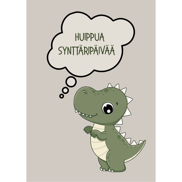 Huippua syntymäpäivää kortti, dino
