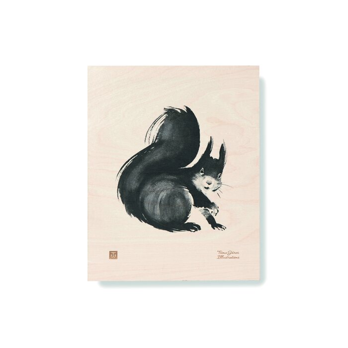 Teemu Järvi Squirrel plywood poster 24 x 30 cm