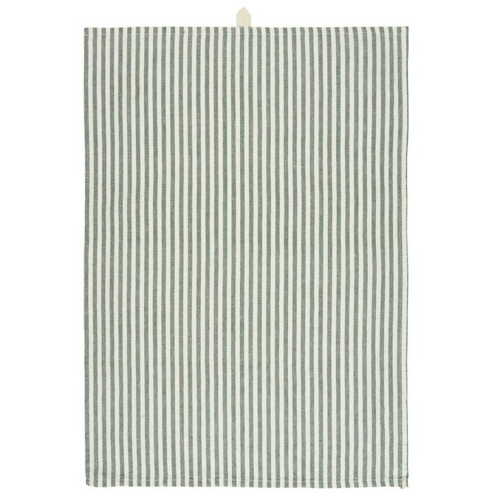 Ib Laursen Raidallinen keittiöpyyhe 50 x 70 cm, valkoinen/vihreä