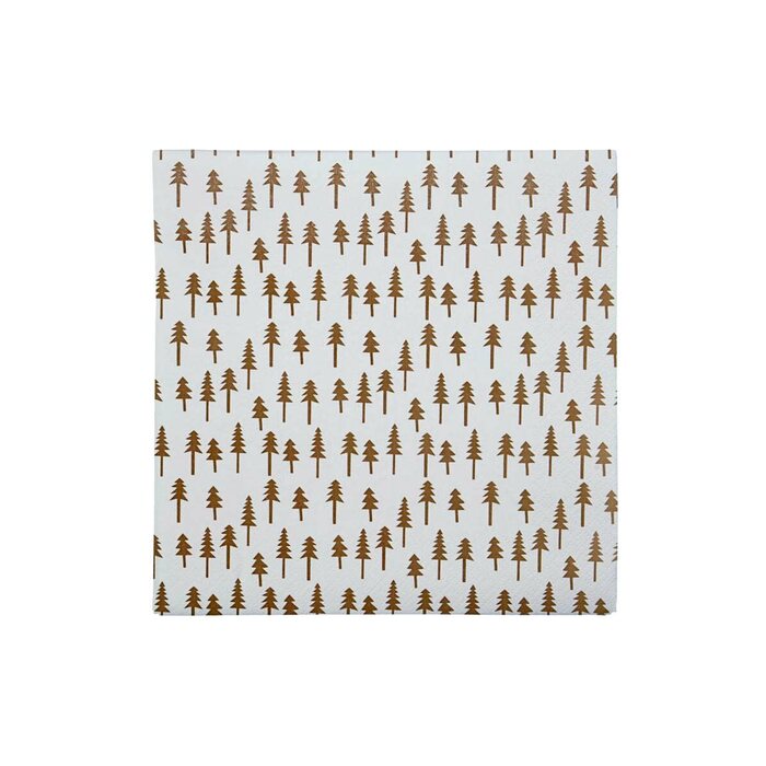 House Doctor Forest napkin, gold/white 20 x 20 cm
