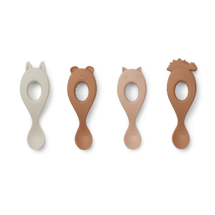 Liewood Liva silicone spoon 4 - pack, Rose mix