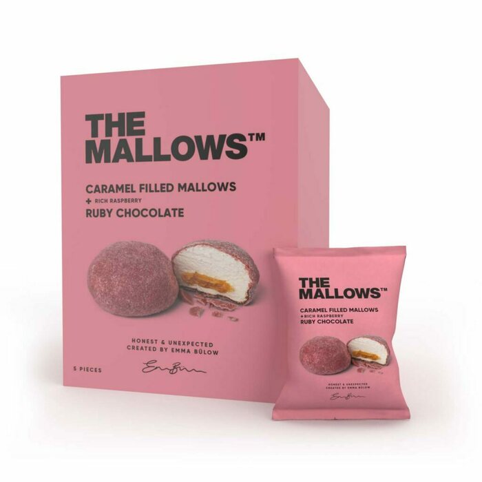 The Mallows Täytetyt vaahtokarkit, vadelma & ruby suklaa