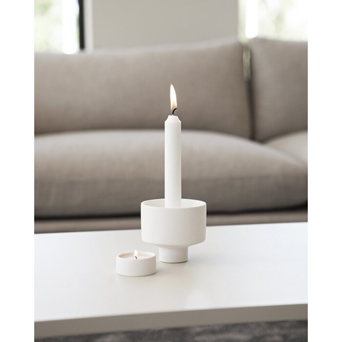 Storefactory Liaved candlestick, white