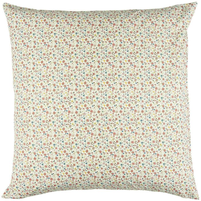 Ib Laursen kukkakuvioinen tyynynpäällinen 60 x 60 cm, v.pun/kelt./vihreä