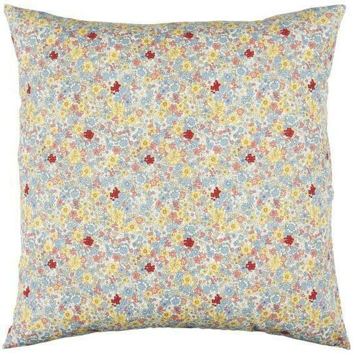 Ib Laursen kukkakuvioinen tyynynpäällinen 60 x 60 cm, v.sin./v.kelt.