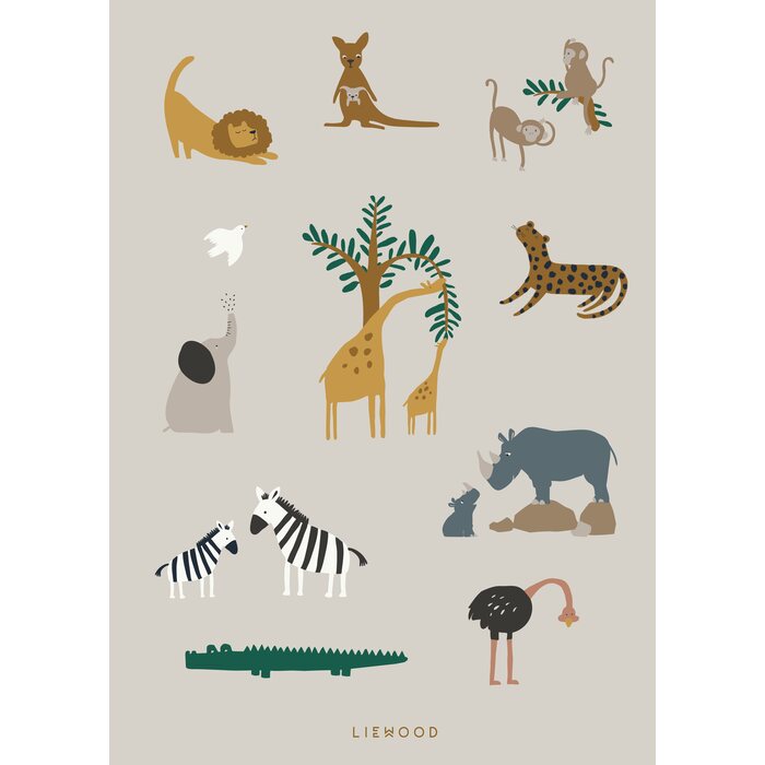 Liewood Beverly poster 50 x 70 cm, All together / Sandy