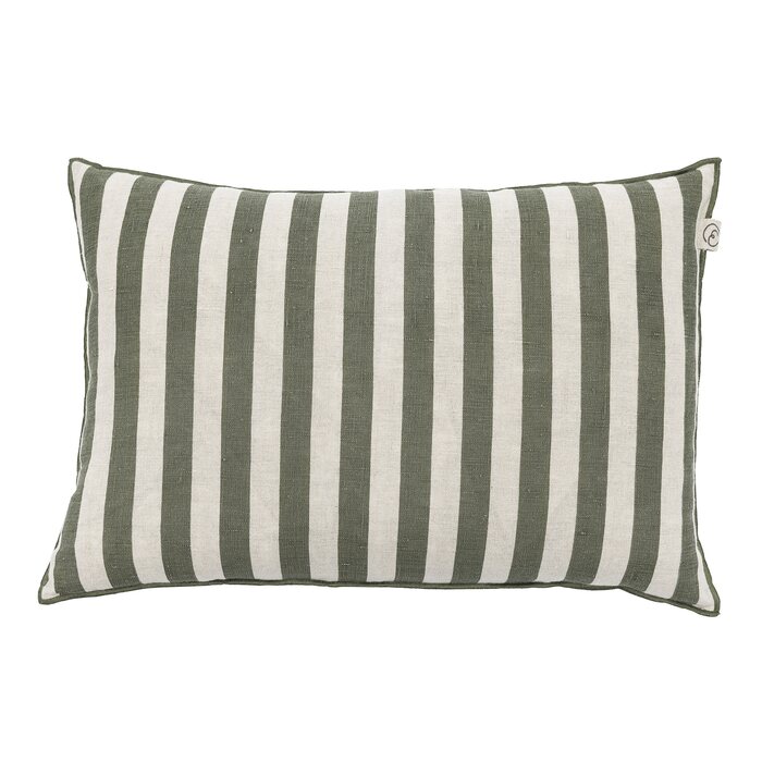 Ernst cushion cover, striped linen 40 x 60 cm, green/beige