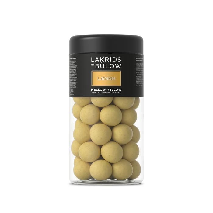 Lakrids By Bulow Lemon Mellow yellow suklaakuorrutteinen lakritsi 295 g, regular