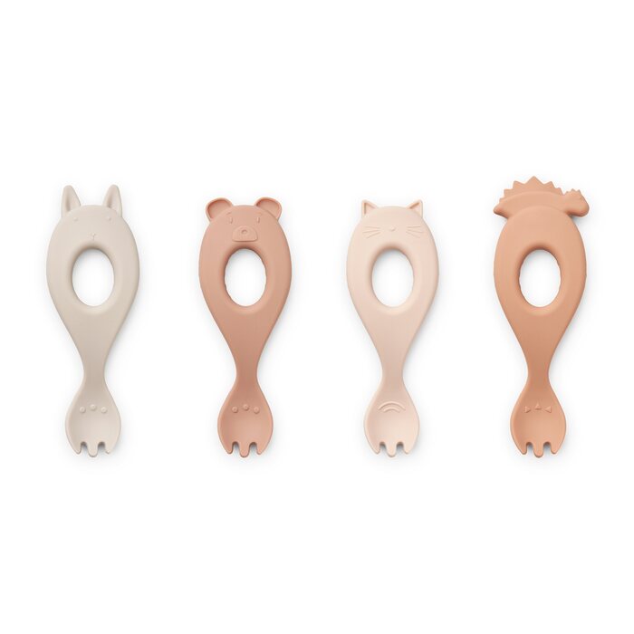 Liewood Liva silicone fork 4 - pack Rose multi mix