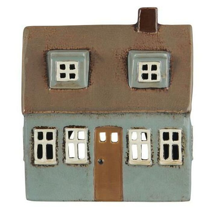 Ib Laursen Talo kynttilälyhty siniharmaa, 7,5 x 17,5 x 14,5 cm