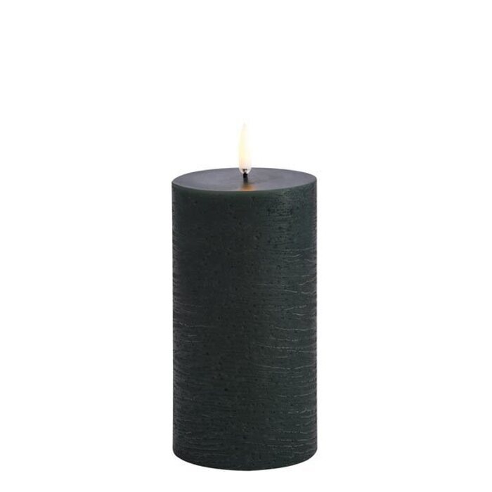Uyuni Led-kynttilä rustiikki 7,8 x 15,2 cm, pine green