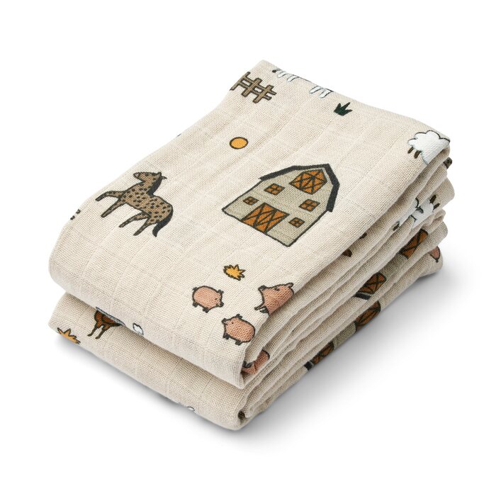 Liewood Lewis harsot 65 x 65 cm 2kpl/pkt, Farm / Sandy