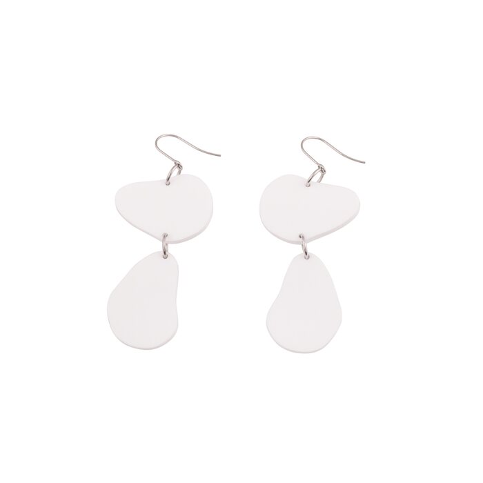 Littlebit Design 2-piece Screw Perfection hook earrings 90 mm, white (in picture black)