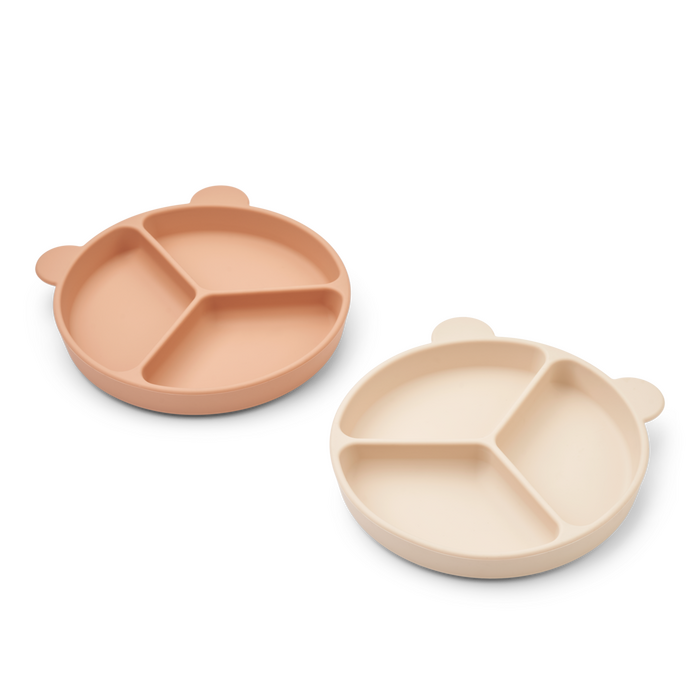 Liewood Stacy divider suction plate 2-pack, Tuscany rose / Apple blossom