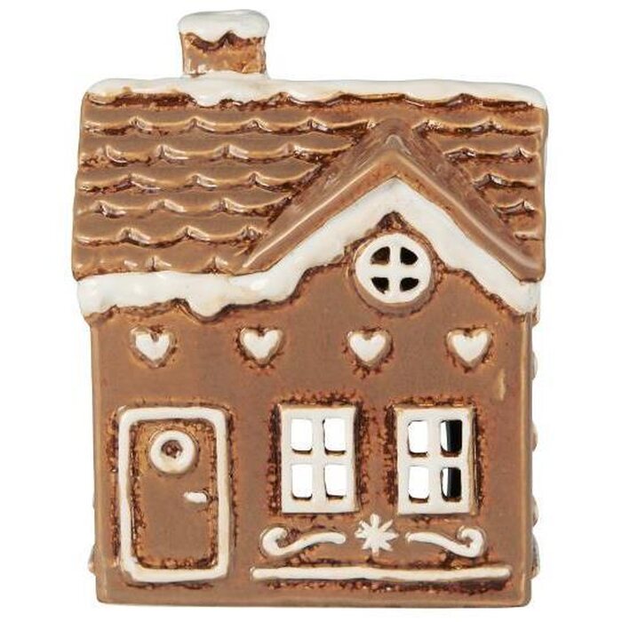 Ib Laursen House f/tealight Gingerbread with hearts, 7,5 x 14 x 10 cm