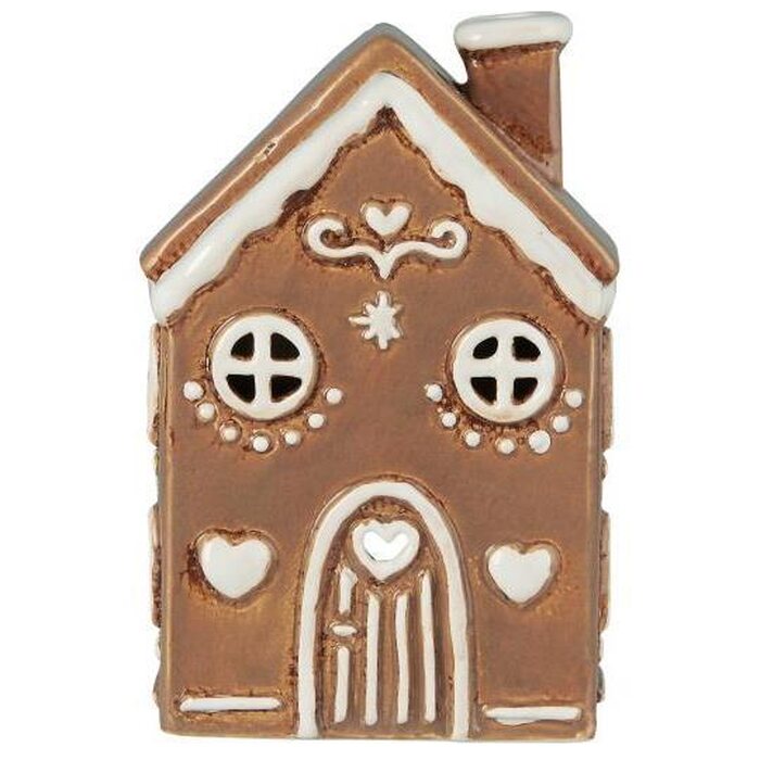 Ib Laursen House f/tealight Gingerbread with arched door, 8,2 x 15,5 x 10 cm