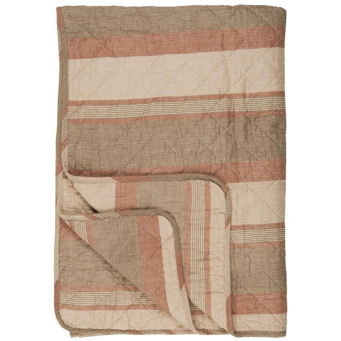 Ib Laursen Tikattu torkkupeitto 130 x 180 cm, beige/ruskea/ruoste