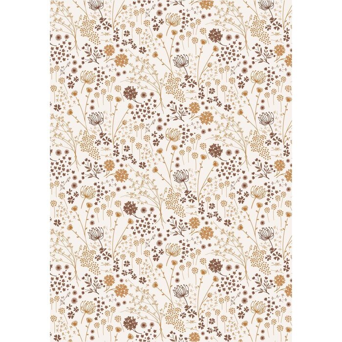 Ib Laursen Autumn flowers gift wrapping paper 52,5 cm x 2 m