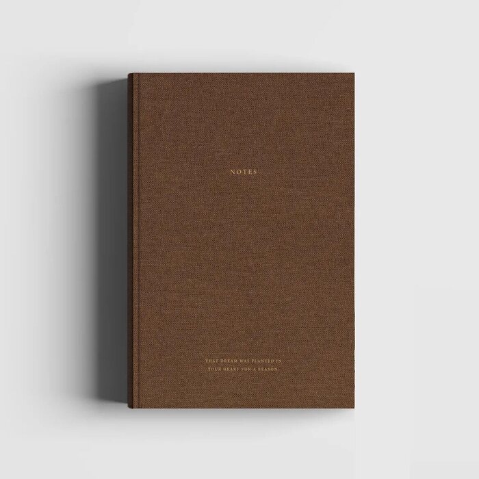 Cozy Publishing Brown linen & golden notebook, brown