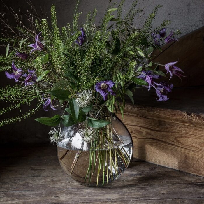 Ernst Round glass vase 21 x 22 cm, bubbles